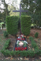 Father  Jarzebowski's grave  in Fawley Court before the exhumation